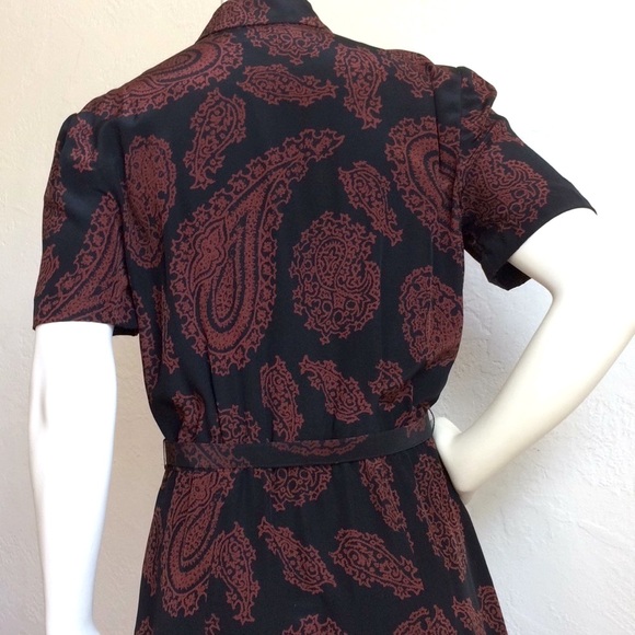 Maggy London vintage silk belted shirt dress - Picture 3 of 8